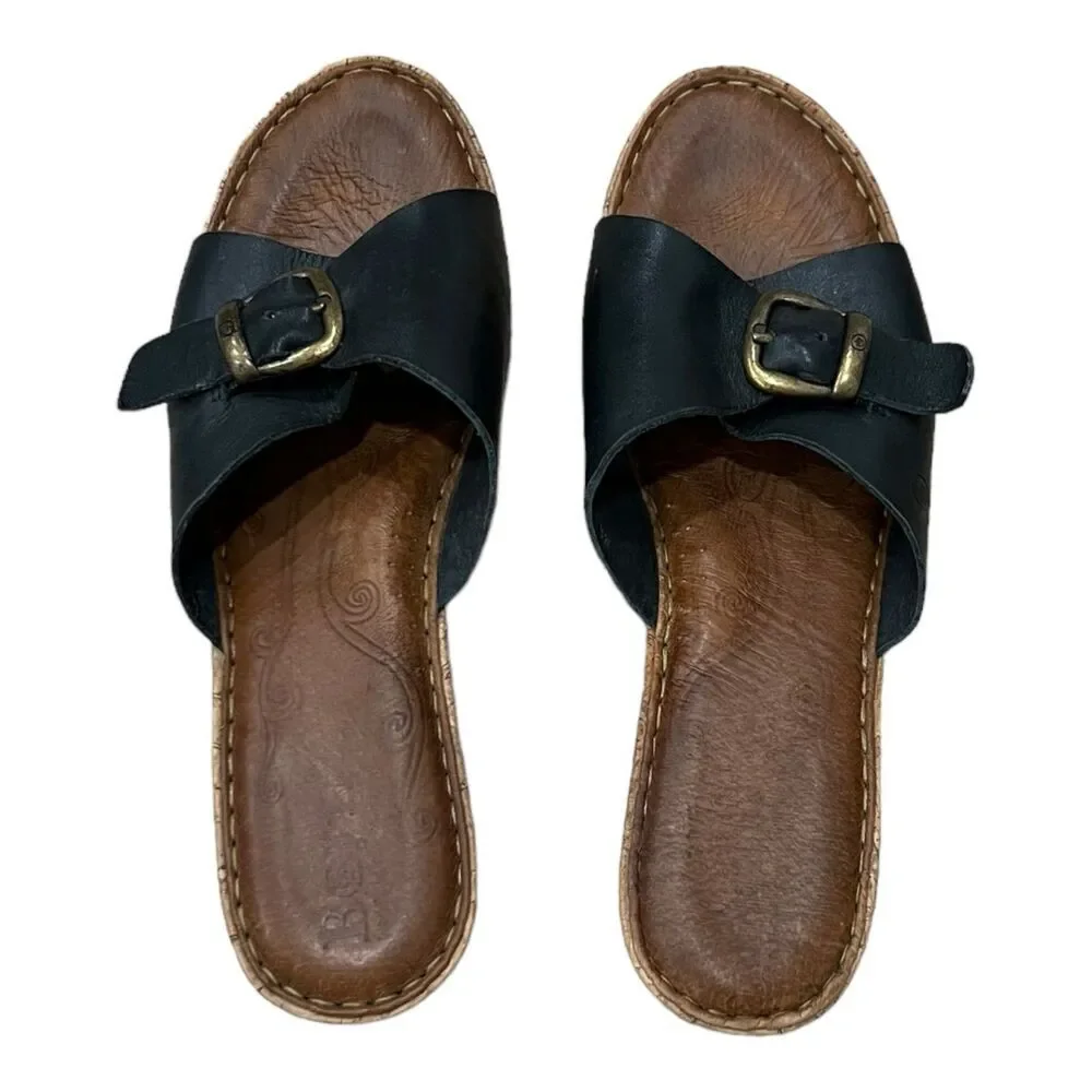 Born Black Araya Wedge Sandal with Buckle 9